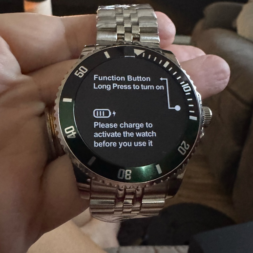 Silver Smartwatch with Black Dial